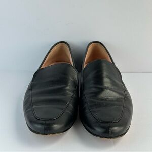 J.Crew Cecile Black Leather Smoking Slipper Loafers Size 8